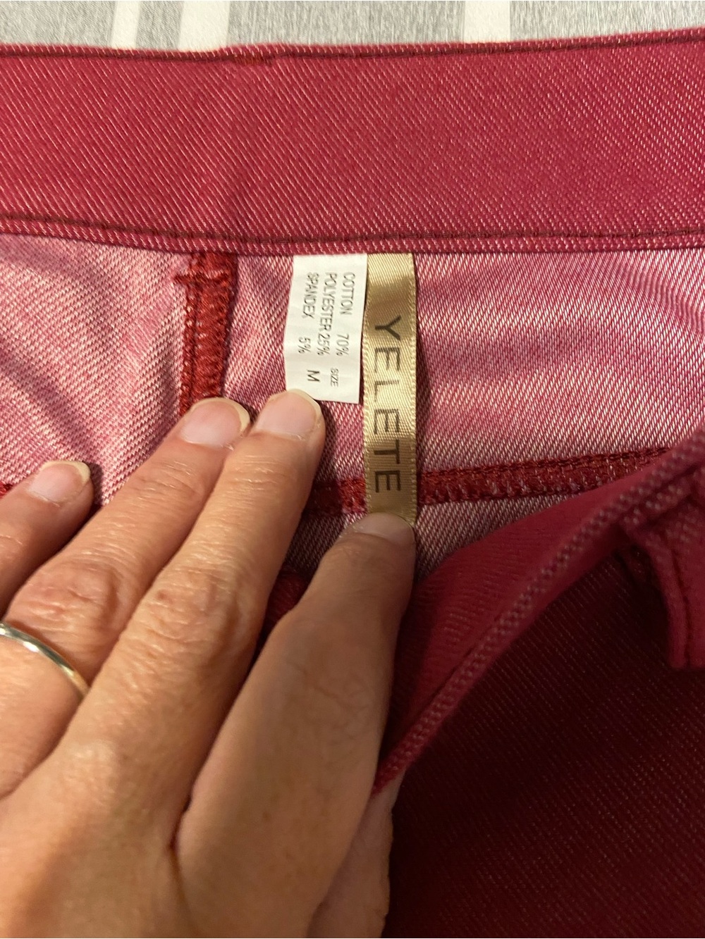 Yelete Wine Skinny Ponte Pants - Picture 3 of 5